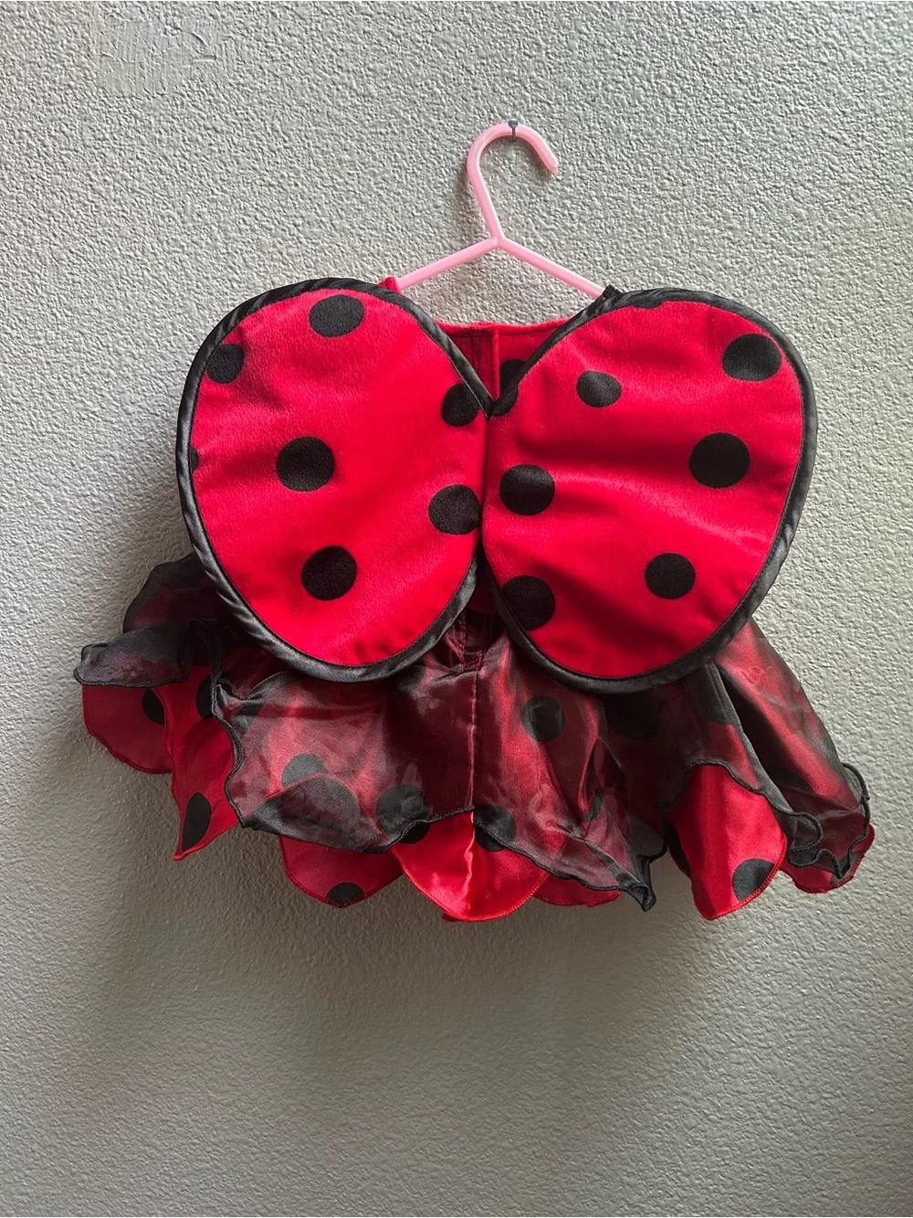 Koala Kids Red and Black Ladybug Costume Dress with Wings
